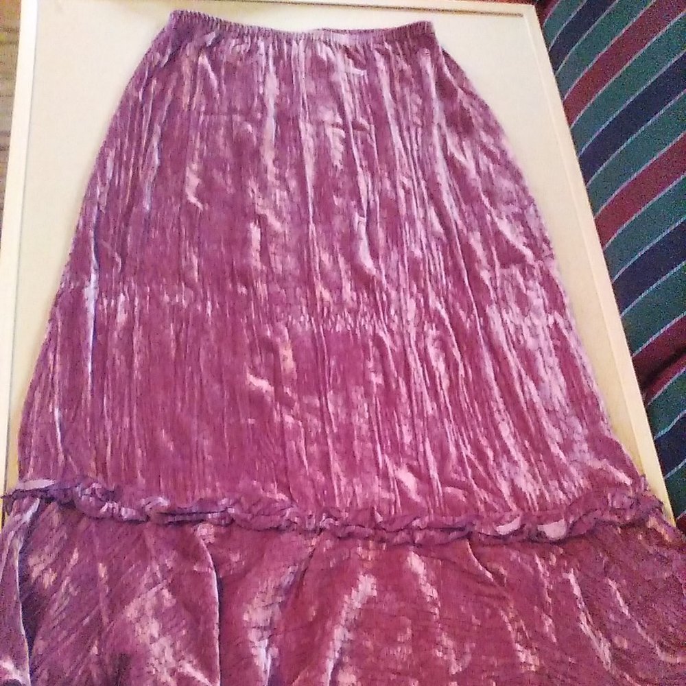 Jupe velours vieux rose